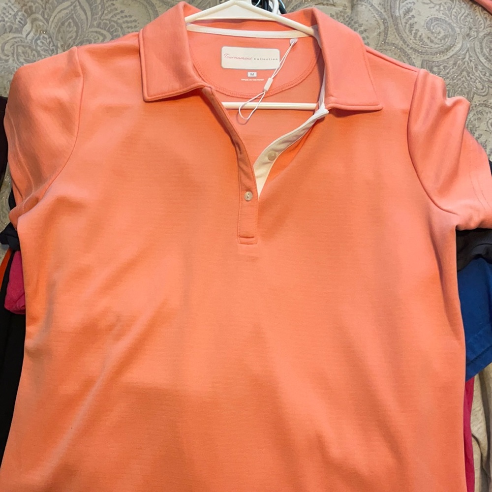 Pink/peachy polo
